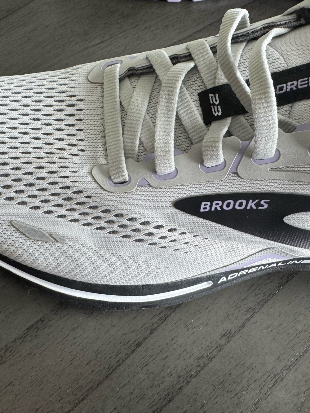 Women’s Brooks Light Gray and Black Mesh Running Shoes - Adrenaline GTS - Picture 4 of 7